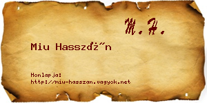 Miu Hasszán névjegykártya
